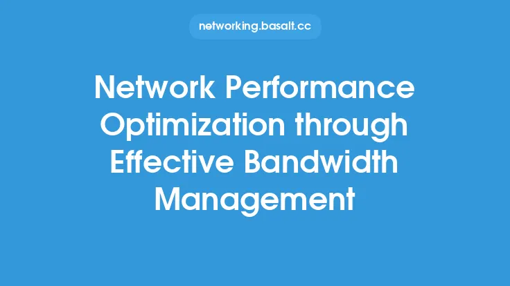 Network Performance Optimization through Effective Bandwidth Management Thumbnail